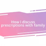 How I discuss prescriptions with family