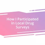 How I Participated in Local Drug Surveys